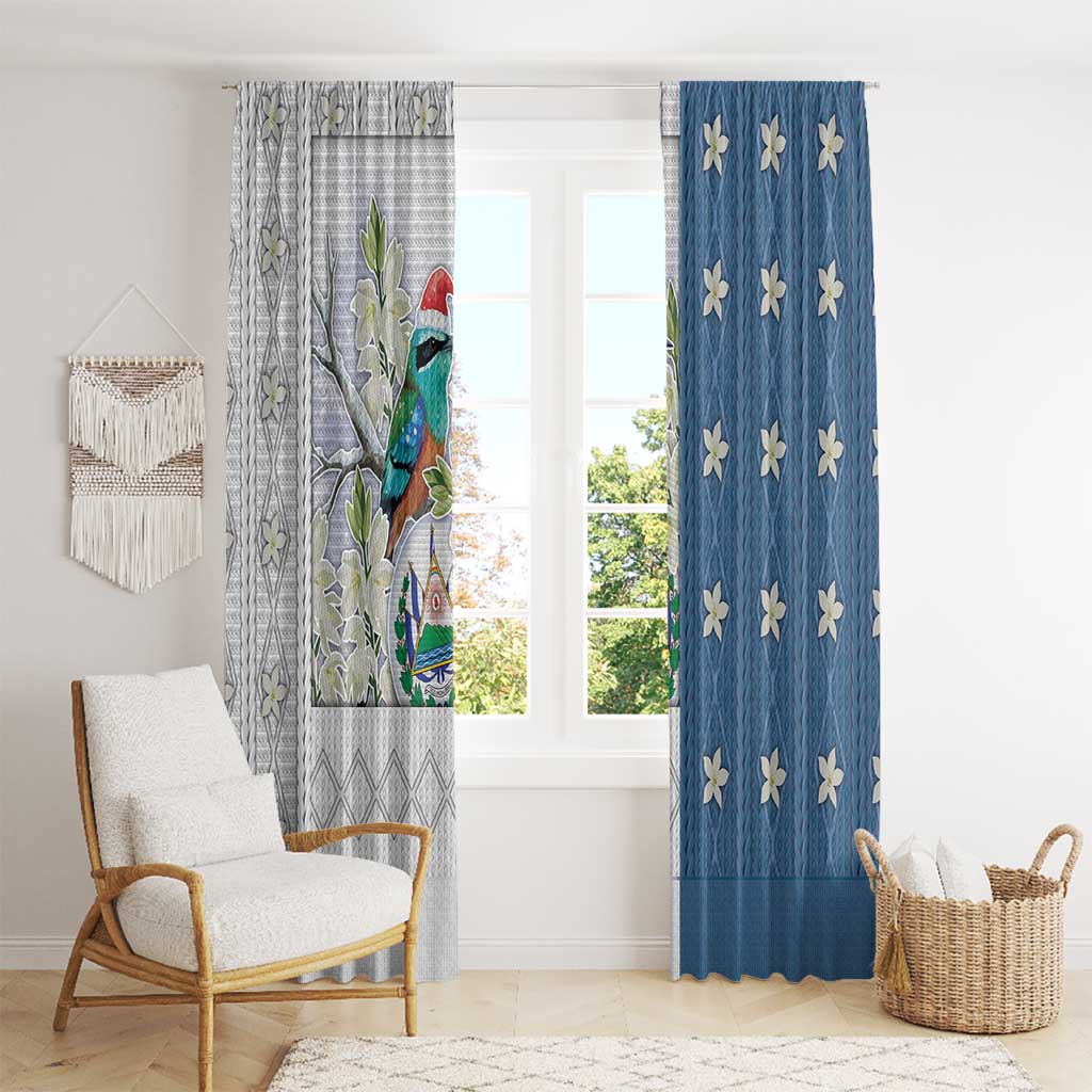 El Salvador Torogoz Christmas Window Curtain With Wool Effect Patterns - Wonder Print Shop