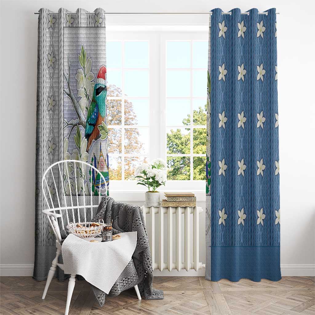 El Salvador Torogoz Christmas Window Curtain With Wool Effect Patterns - Wonder Print Shop