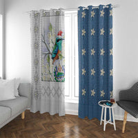 El Salvador Torogoz Christmas Window Curtain With Wool Effect Patterns - Wonder Print Shop