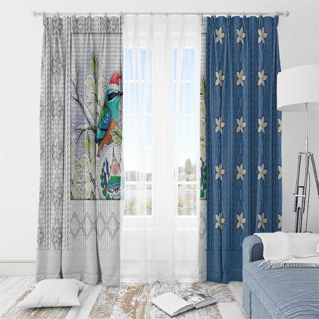 El Salvador Torogoz Christmas Window Curtain With Wool Effect Patterns - Wonder Print Shop