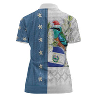 El Salvador Torogoz Christmas Women Polo Shirt With Wool Effect Patterns - Wonder Print Shop