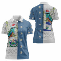 El Salvador Torogoz Christmas Women Polo Shirt With Wool Effect Patterns - Wonder Print Shop