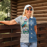 El Salvador Torogoz Christmas Women Polo Shirt With Wool Effect Patterns - Wonder Print Shop