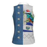 El Salvador Torogoz Christmas Women Sleeveless Polo Shirt With Wool Effect Patterns - Wonder Print Shop