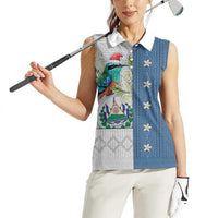El Salvador Torogoz Christmas Women Sleeveless Polo Shirt With Wool Effect Patterns - Wonder Print Shop