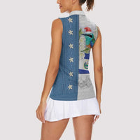 El Salvador Torogoz Christmas Women Sleeveless Polo Shirt With Wool Effect Patterns - Wonder Print Shop