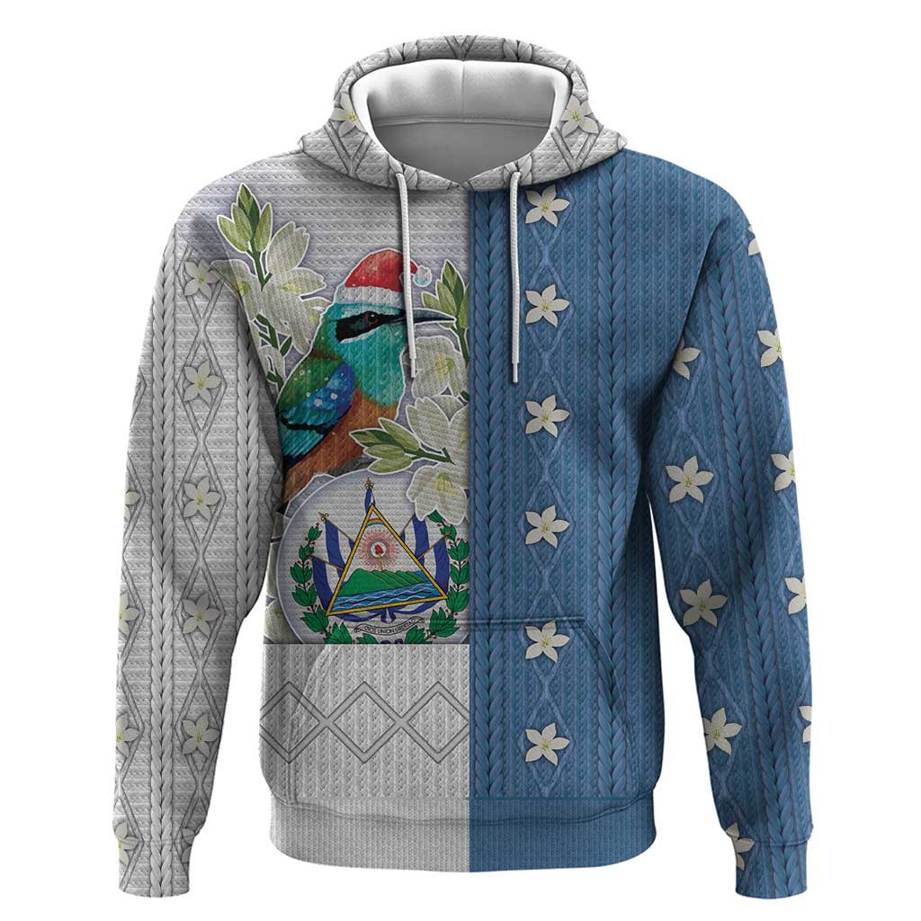 El Salvador Torogoz Christmas Zip Hoodie With Wool Effect Patterns - Wonder Print Shop