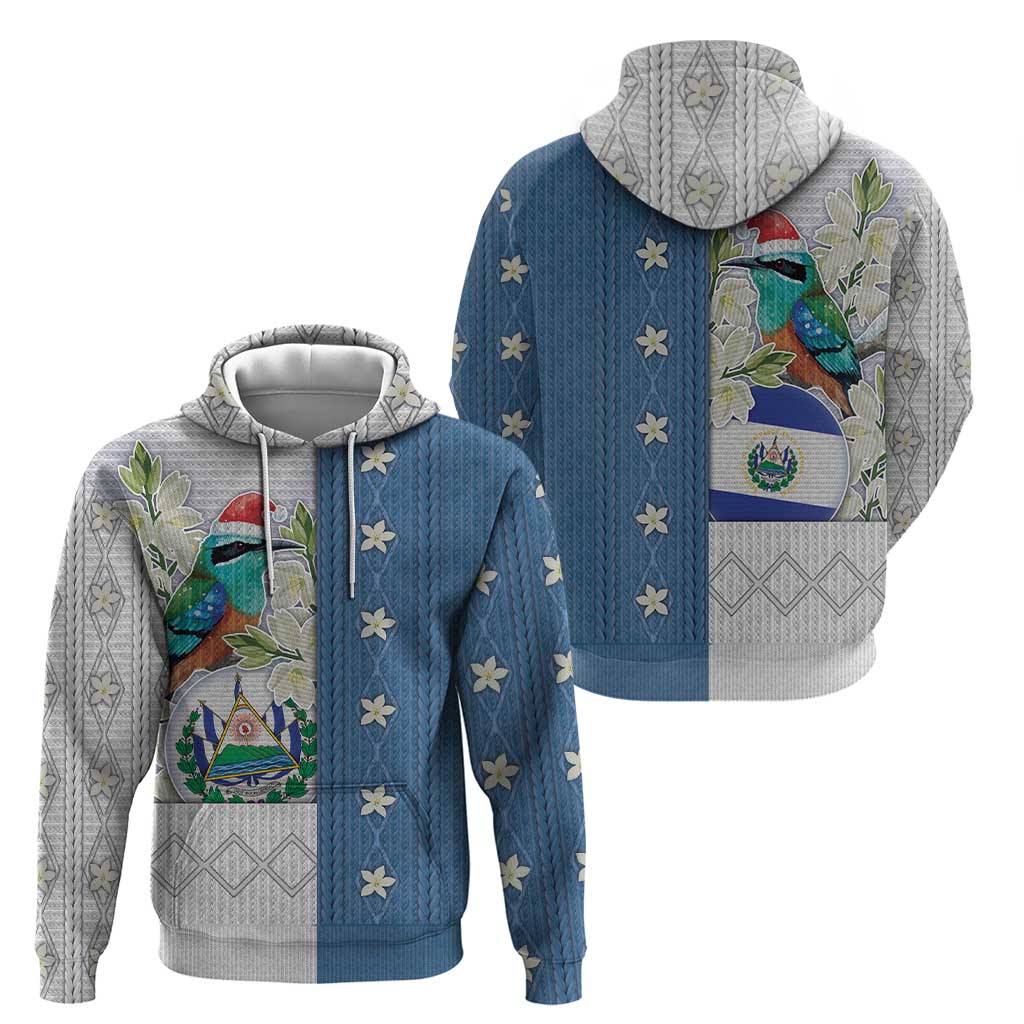 El Salvador Torogoz Christmas Zip Hoodie With Wool Effect Patterns - Wonder Print Shop