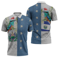 El Salvador Torogoz Christmas Zipper Polo Shirt With Wool Effect Patterns - Wonder Print Shop