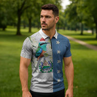 El Salvador Torogoz Christmas Zipper Polo Shirt With Wool Effect Patterns - Wonder Print Shop