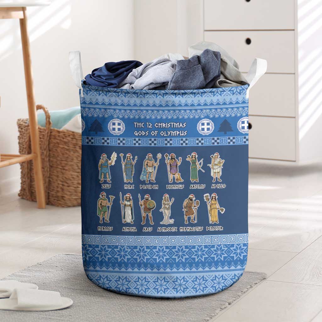 Greece Christmas Laundry Basket The Twelve Gods Of Olympus - Wonder Print Shop