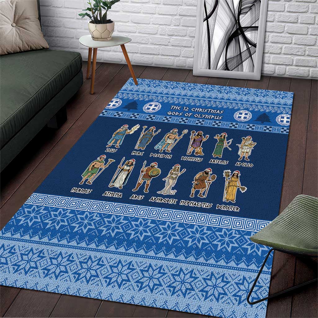 Greece Christmas Area Rug The Twelve Gods Of Olympus - Wonder Print Shop