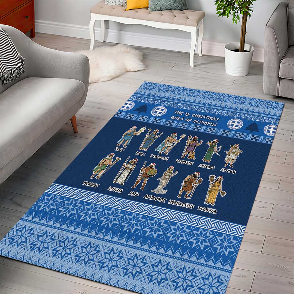 Greece Christmas Area Rug The Twelve Gods Of Olympus - Wonder Print Shop