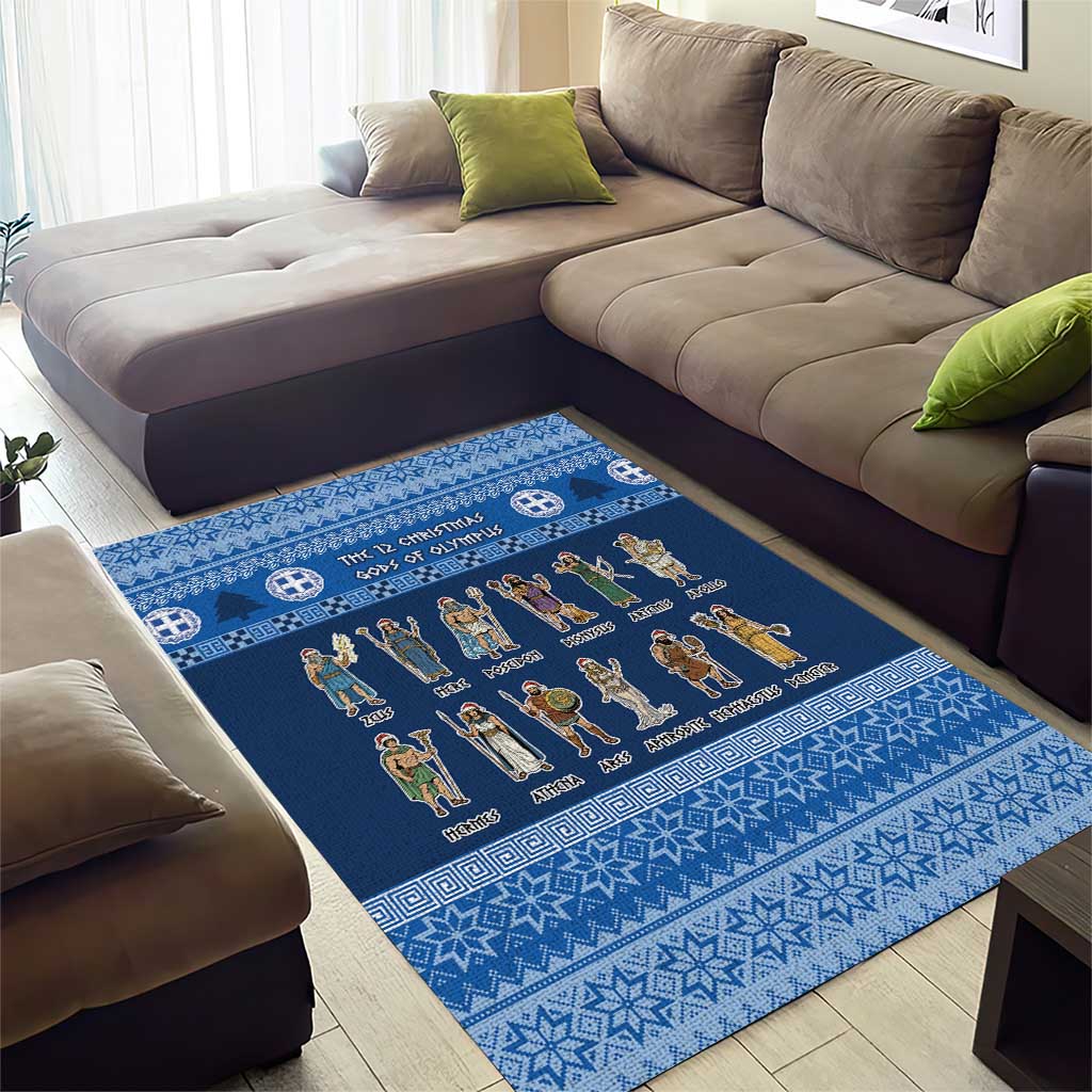Greece Christmas Area Rug The Twelve Gods Of Olympus - Wonder Print Shop