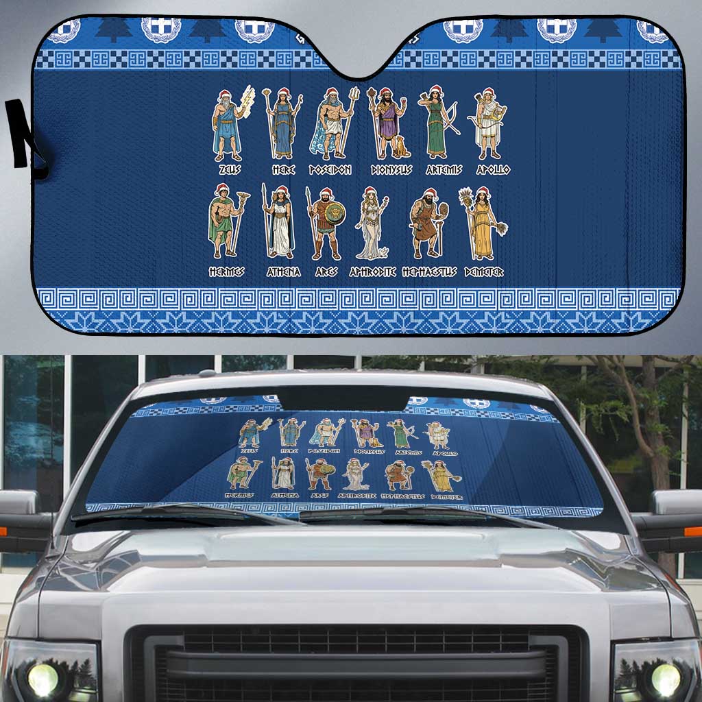 Greece Christmas Auto Sun Shade The Twelve Gods Of Olympus - Wonder Print Shop