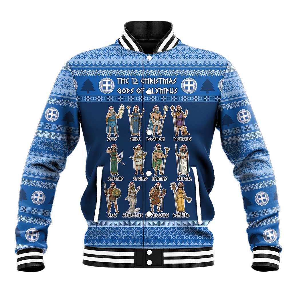 Greece Christmas Baseball Jacket The Twelve Gods Of Olympus - Wonder Print Shop