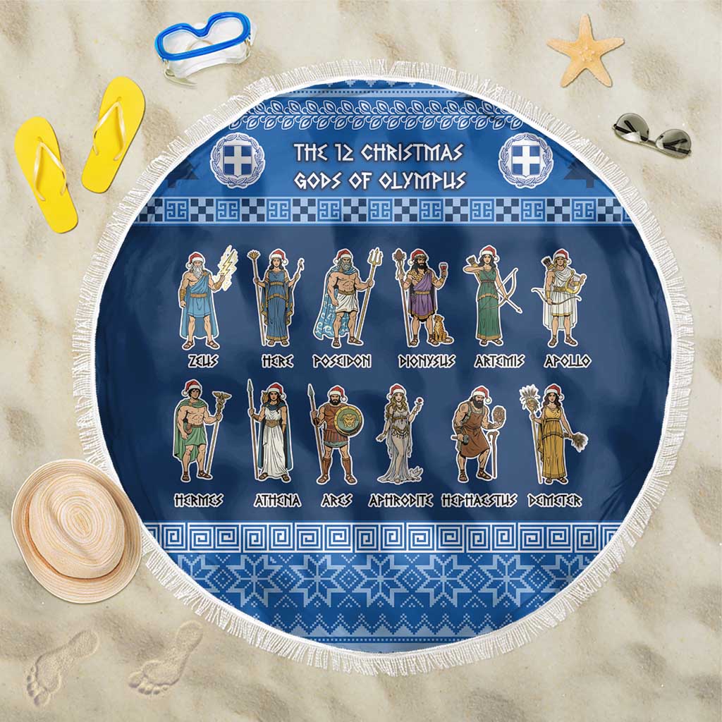 Greece Christmas Beach Blanket The Twelve Gods Of Olympus - Wonder Print Shop