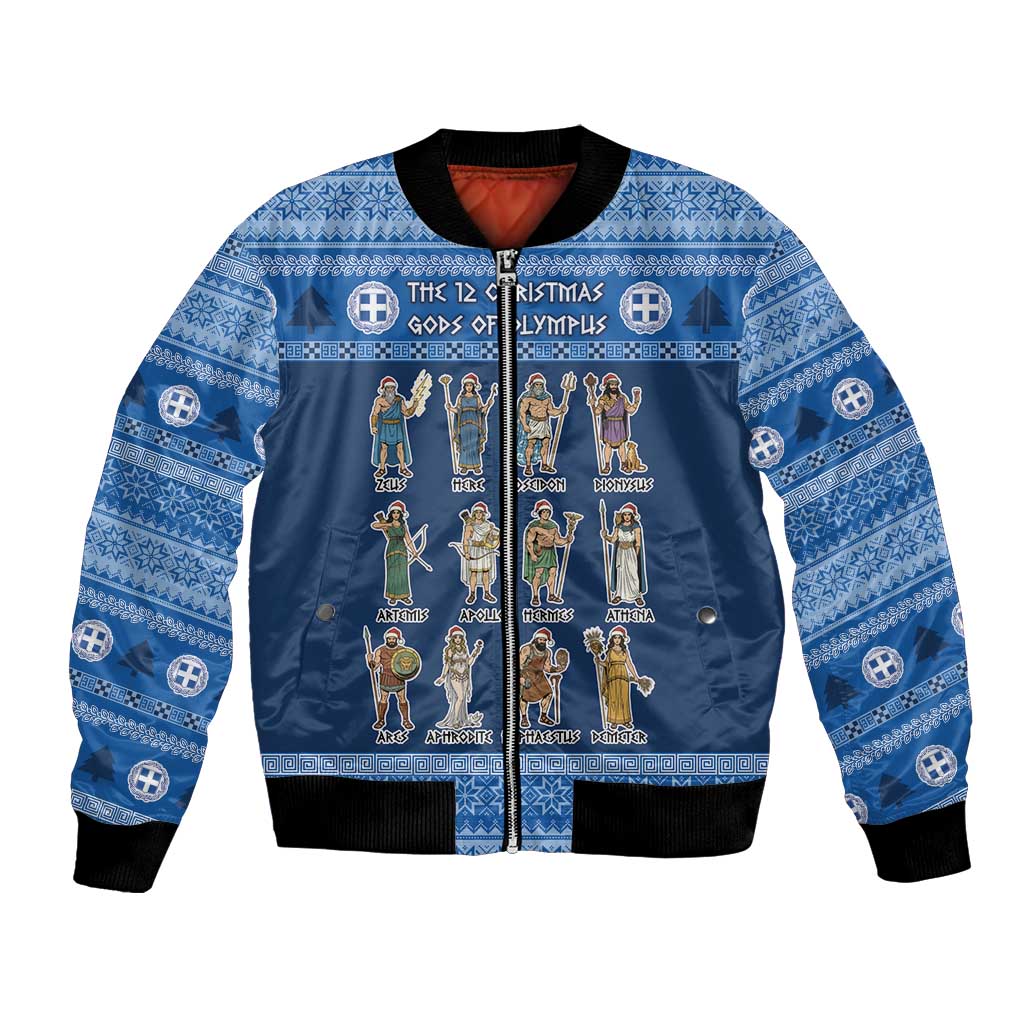 Greece Christmas Bomber Jacket The Twelve Gods Of Olympus - Wonder Print Shop