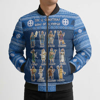 Greece Christmas Bomber Puffer Jacket The Twelve Gods Of Olympus - Wonder Print Shop