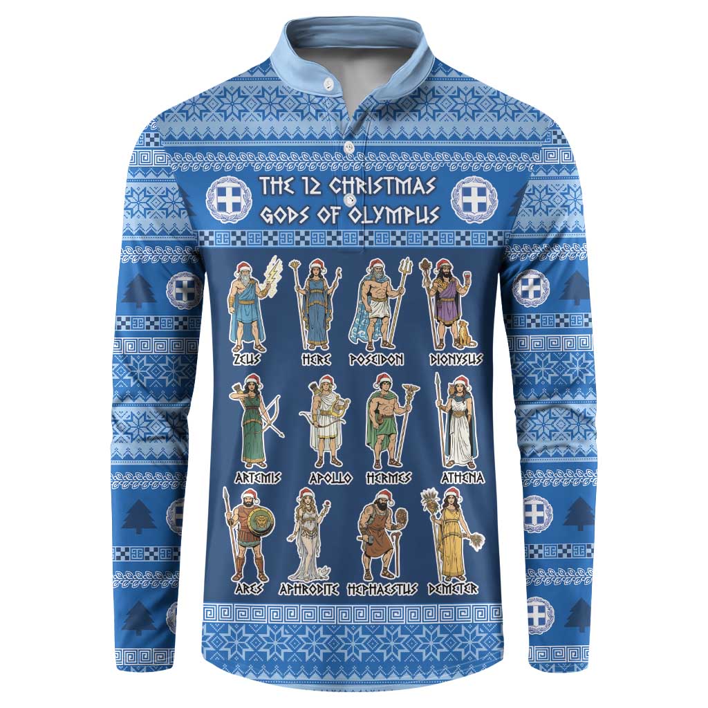 Greece Christmas Button Sweatshirt The Twelve Gods Of Olympus - Wonder Print Shop