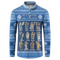 Greece Christmas Button Sweatshirt The Twelve Gods Of Olympus - Wonder Print Shop
