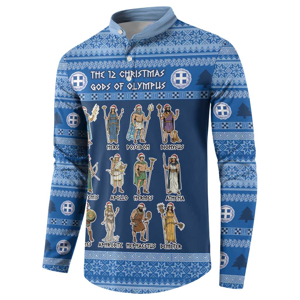 Greece Christmas Button Sweatshirt The Twelve Gods Of Olympus - Wonder Print Shop