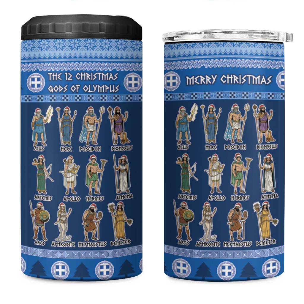 Greece Christmas 4 in 1 Can Cooler Tumbler The Twelve Gods Of Olympus - Wonder Print Shop