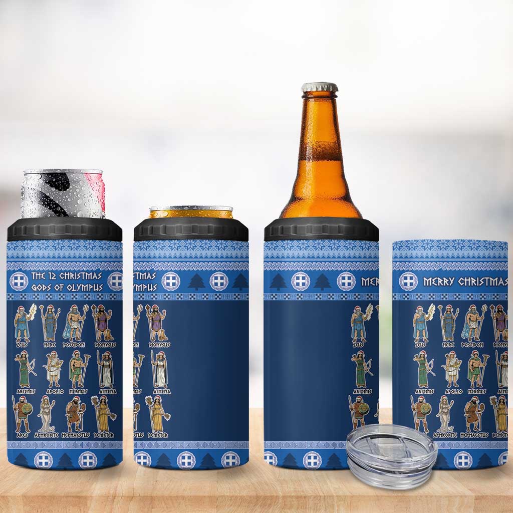 Greece Christmas 4 in 1 Can Cooler Tumbler The Twelve Gods Of Olympus - Wonder Print Shop
