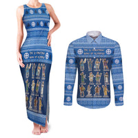 Greece Christmas Couples Matching Tank Maxi Dress and Long Sleeve Button Shirt The Twelve Gods Of Olympus - Wonder Print Shop