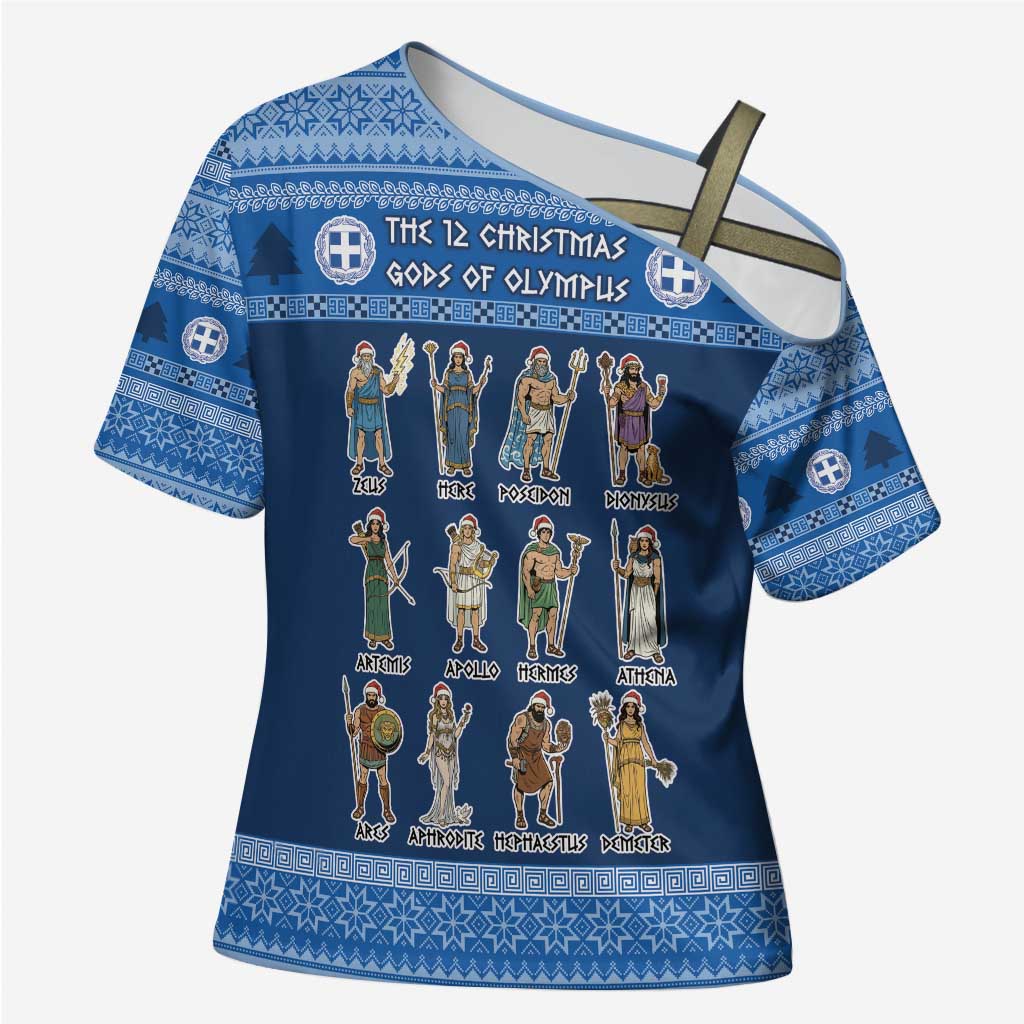 Greece Christmas Cross Shoulder Shirt The Twelve Gods Of Olympus - Wonder Print Shop