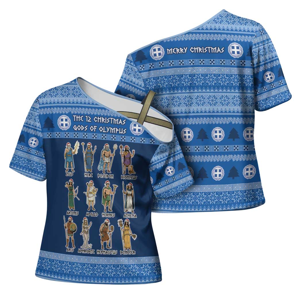 Greece Christmas Cross Shoulder Shirt The Twelve Gods Of Olympus - Wonder Print Shop
