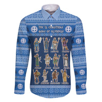Greece Christmas Family Matching Off The Shoulder Long Sleeve Dress and Hawaiian Shirt The Twelve Gods Of Olympus - Wonder Print Shop