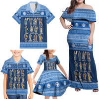 Greece Christmas Family Matching Off Shoulder Maxi Dress and Hawaiian Shirt The Twelve Gods Of Olympus - Wonder Print Shop