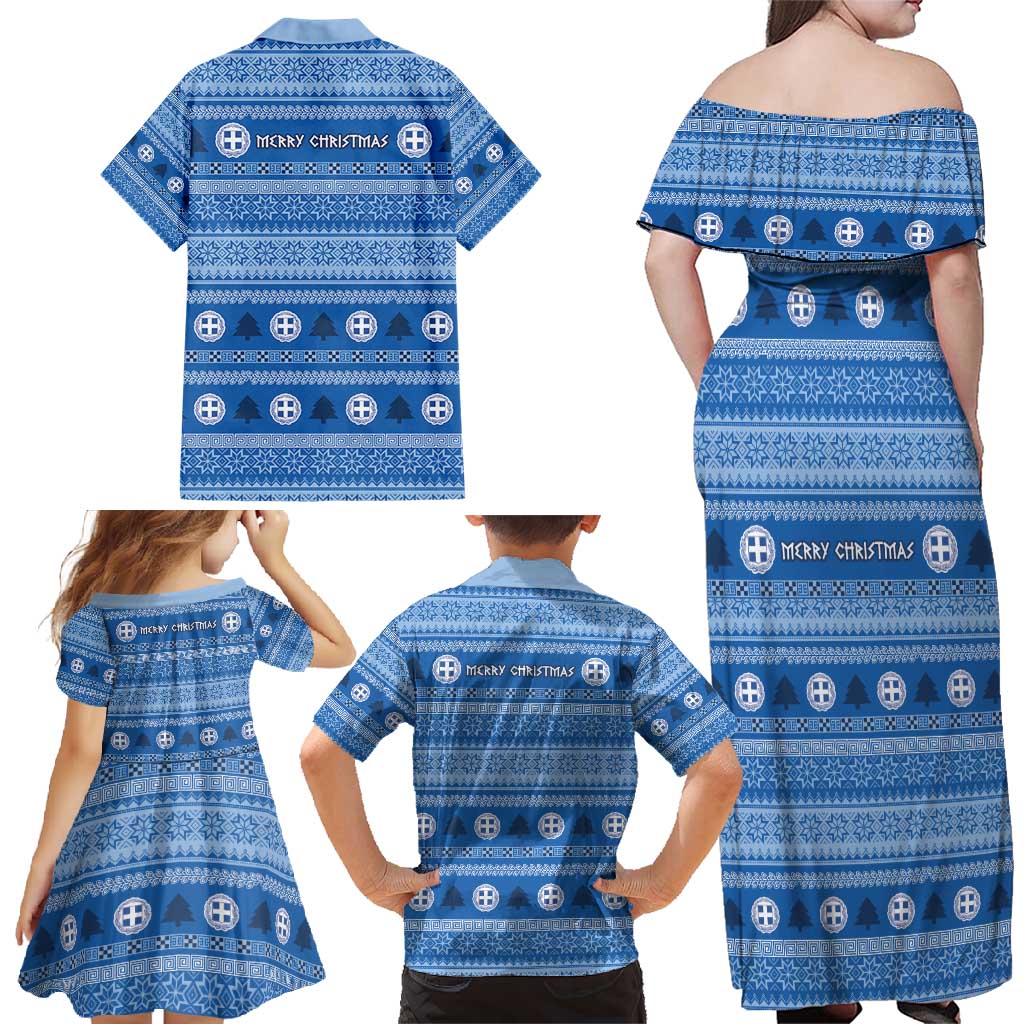Greece Christmas Family Matching Off Shoulder Maxi Dress and Hawaiian Shirt The Twelve Gods Of Olympus - Wonder Print Shop