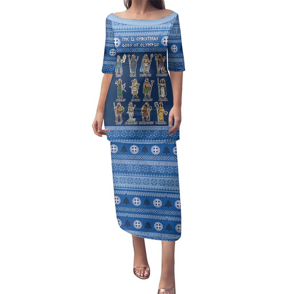 Greece Christmas Family Matching Puletasi and Hawaiian Shirt The Twelve Gods Of Olympus - Wonder Print Shop