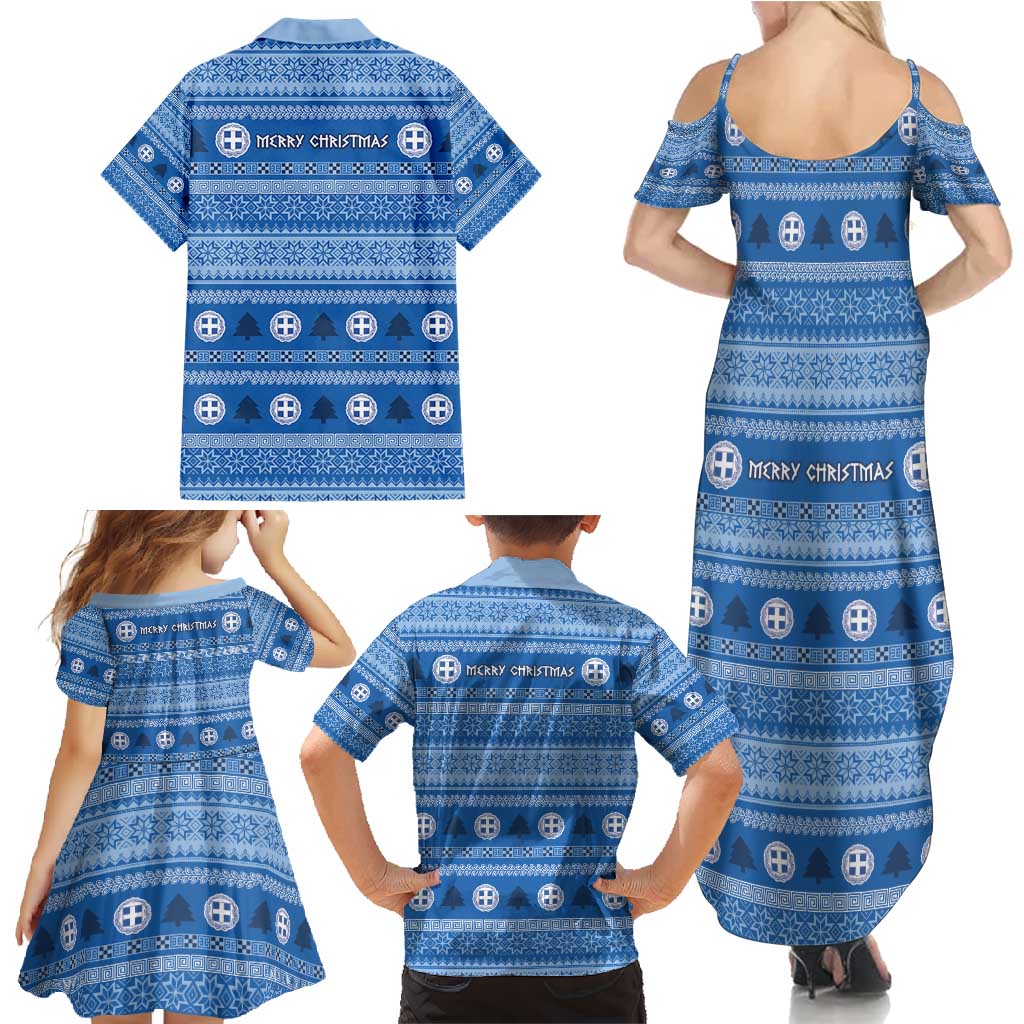 Greece Christmas Family Matching Summer Maxi Dress and Hawaiian Shirt The Twelve Gods Of Olympus - Wonder Print Shop