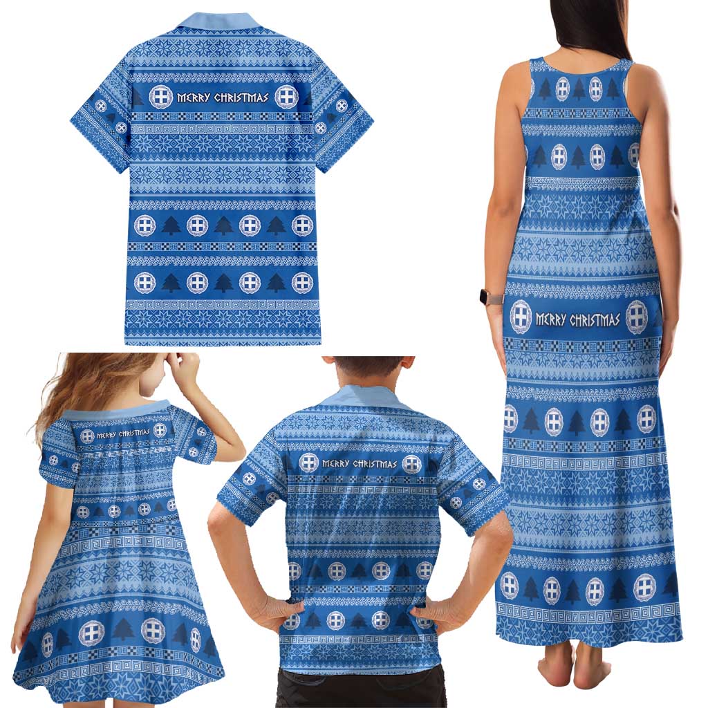 Greece Christmas Family Matching Tank Maxi Dress and Hawaiian Shirt The Twelve Gods Of Olympus - Wonder Print Shop