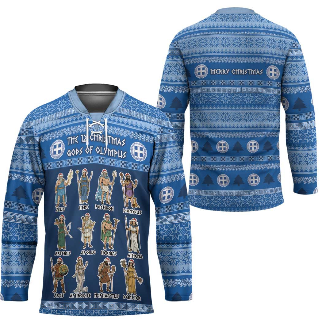 Greece Christmas Hockey Jersey The Twelve Gods Of Olympus - Wonder Print Shop