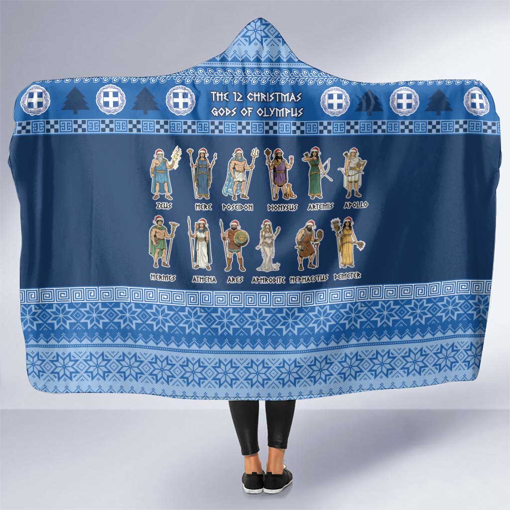 Greece Christmas Hooded Blanket The Twelve Gods Of Olympus - Wonder Print Shop