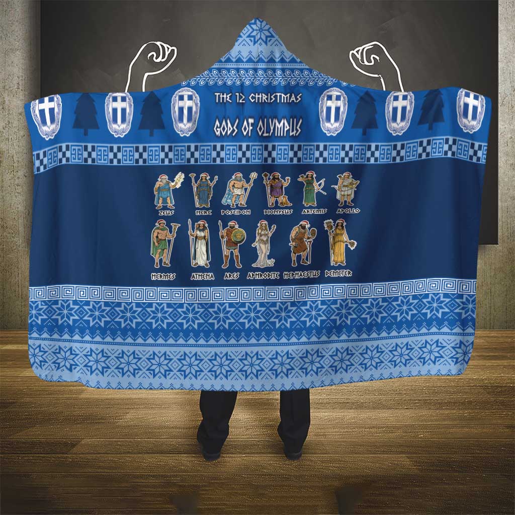 Greece Christmas Hooded Blanket The Twelve Gods Of Olympus - Wonder Print Shop