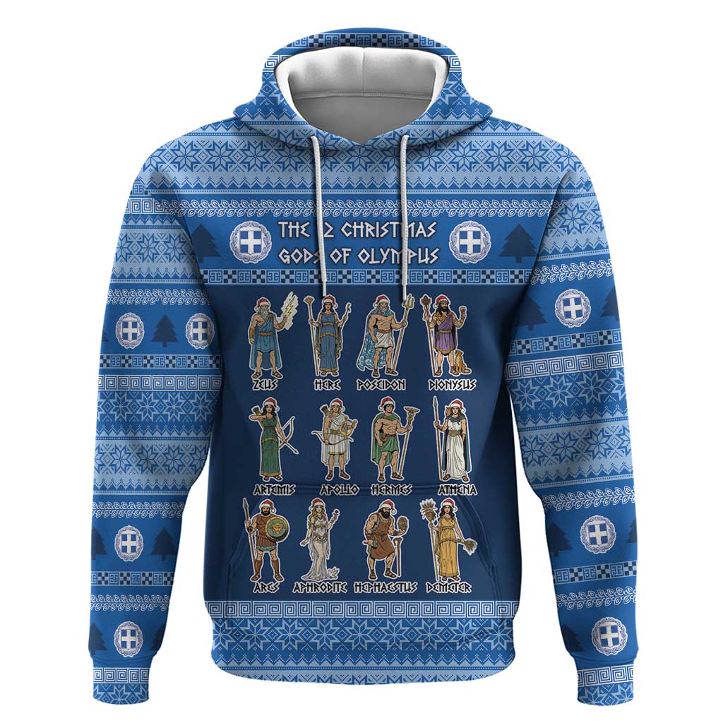 Greece Christmas Hoodie The Twelve Gods Of Olympus - Wonder Print Shop