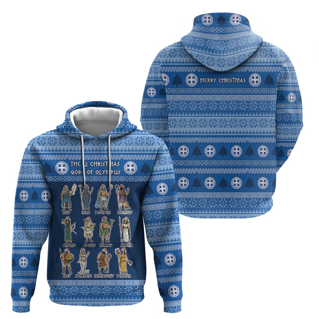 Greece Christmas Hoodie The Twelve Gods Of Olympus - Wonder Print Shop