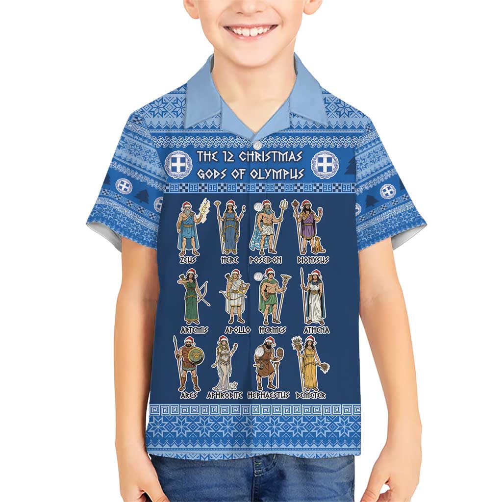 Greece Christmas Kid Hawaiian Shirt The Twelve Gods Of Olympus - Wonder Print Shop