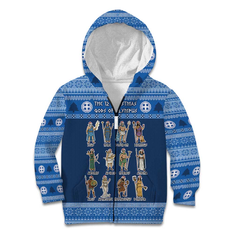 Greece Christmas Kid Hoodie The Twelve Gods Of Olympus - Wonder Print Shop