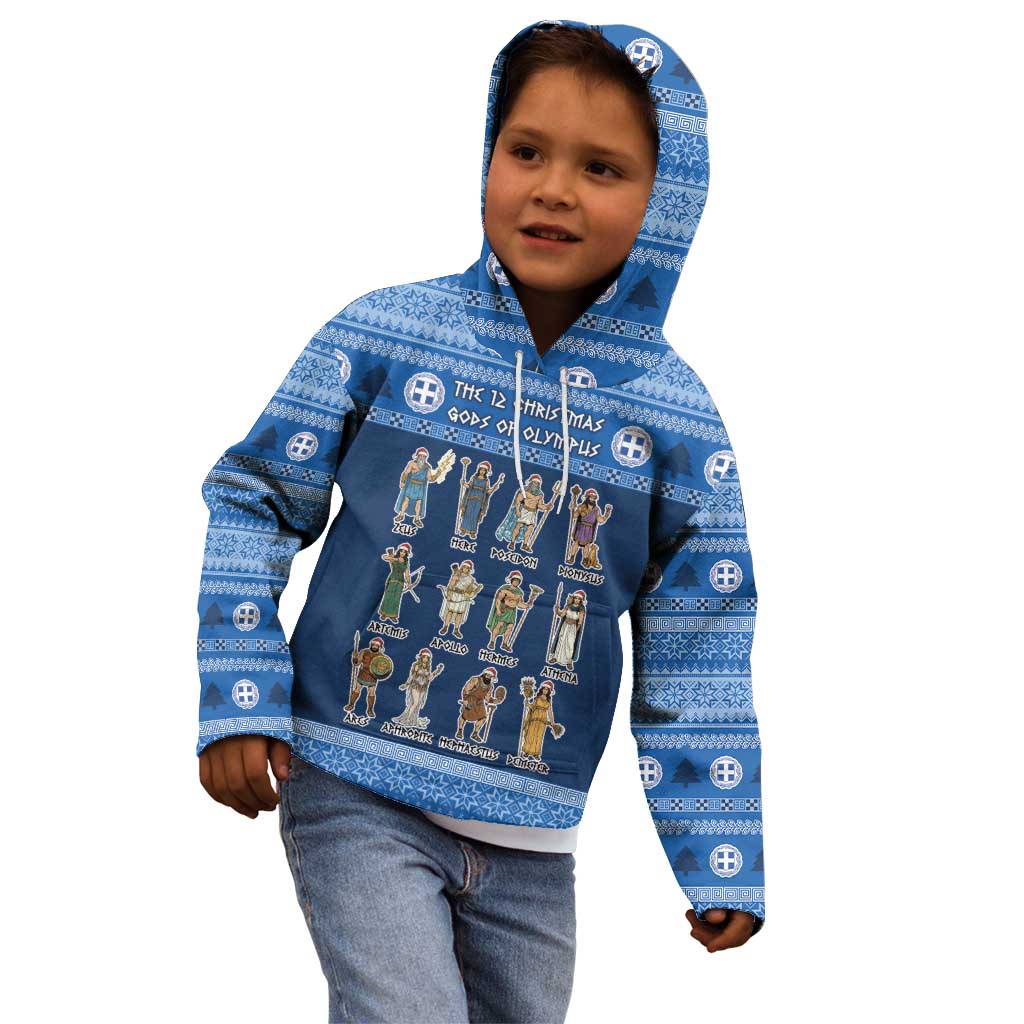Greece Christmas Kid Hoodie The Twelve Gods Of Olympus - Wonder Print Shop
