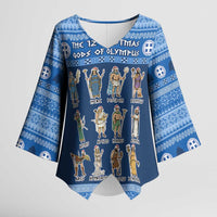 Greece Christmas Kimono Sleeve Blouse The Twelve Gods Of Olympus - Wonder Print Shop