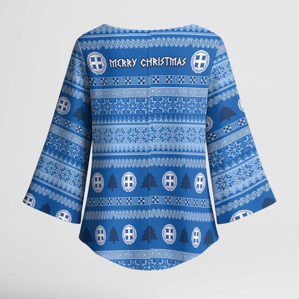 Greece Christmas Kimono Sleeve Blouse The Twelve Gods Of Olympus - Wonder Print Shop