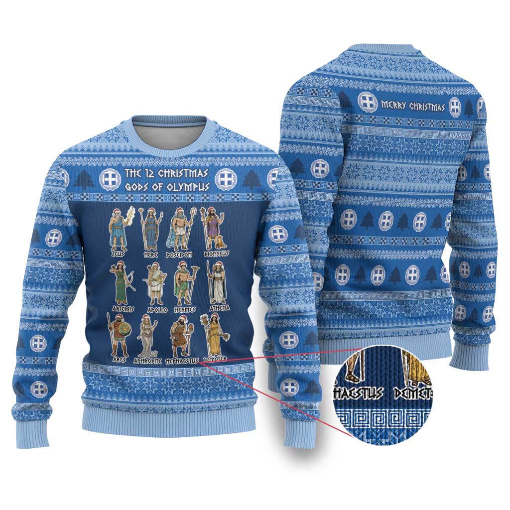 Greece Christmas Ugly Christmas Sweater The Twelve Gods Of Olympus - Wonder Print Shop