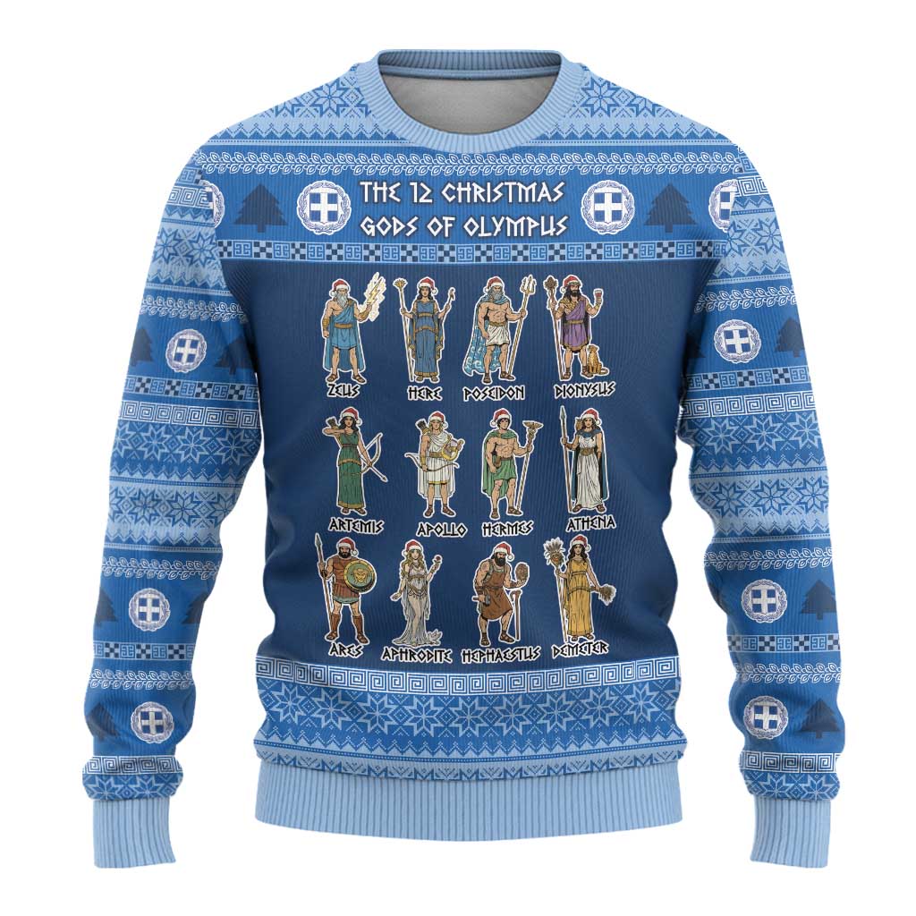 Greece Christmas Ugly Christmas Sweater The Twelve Gods Of Olympus - Wonder Print Shop