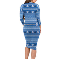 Greece Christmas Long Sleeve Bodycon Dress The Twelve Gods Of Olympus - Wonder Print Shop